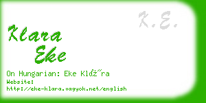 klara eke business card